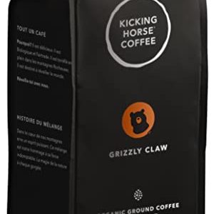 Kicking Horse Coffee, Grizzly Claw, Dark Roast, Ground, 10 oz - Certified Organic, Fairtrade, Kosher Coffee
