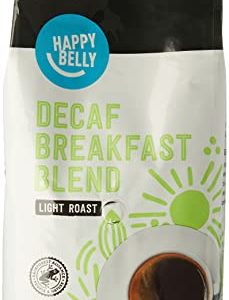Amazon Brand - Happy Belly Decaf Breakfast Blend Ground Coffee, Light Roast, 2 pound (Pack of 1)