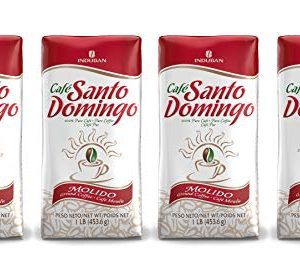 Café Santo Domingo, 16 oz Bag, Ground Coffee, Medium Roast - Product from the Dominican Republic (Pack of 4)