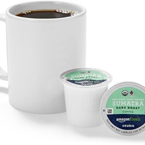 AmazonFresh 80 Ct. Organic Fair Trade K-Cups, Sumatra Dark Roast, Keurig K-Cup Brewer Compatible