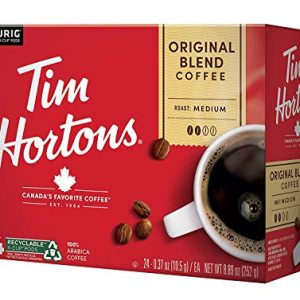 Tim Hortons Original Blend, Medium Roast Coffee, Single-Serve K-Cup Pods Compatible with Keurig Brewers, 24 Count(Pack of 1)(Packaging may vary)