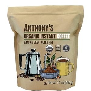 Anthony's Organic Instant Coffee,14oz, Ultra Fine Microground, Gluten Free, Arabica, Non GMO