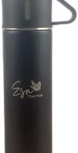 Stainless Steel Thermos, thermos cup for hot drinks and cold drinks for travel and, picnics 500ml/16.9oz quality coffee, tea and water bottle. (Black)