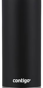 Huron Vacuum-Insulated Stainless Steel Travel Mug, 16oz Licorice - Leak-Proof Lid for Hot/Cold Beverages, Fits Most Cup Holdersand Brewers