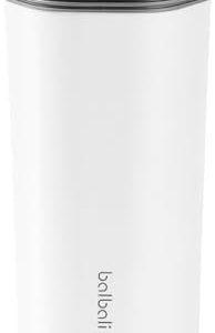 balbali Portable Electric Kettle for Travel - Small Electric Thermos/Heating Cup/Bottle - Single Size Personal Tea Maker - Quick Boiling Hot Water Boiler/Heater/Warmer - 350ml White