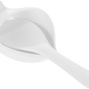 Unomor 2pcs Ceramic Rice Spoon Teaspoon Holder Chopstick Holders Ladle Rset Kitchen Spoon Rest Rice Serving Spoons Korean Spoons Spoon and Fork Holder Spoon Rack Fork Rest White Ceramics