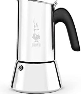Bialetti - New Venus Induction, Stovetop Coffee Maker, Suitable for all Types of Hobs, Stainless Steel, 6 Cups (7.9 Oz), Silver