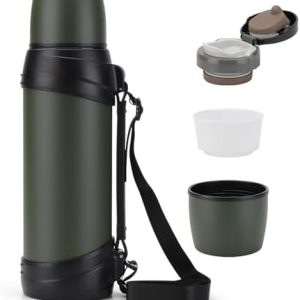 84oz/2.5L Large Flask for Travel Stainless Steel Large Flask with Handle for Hiking Fishing