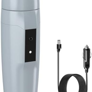 Portable 12V Car Kettle Boiler, Small Electric Travel Kettle, 80W Fast Water Heater, Mini Electric Tea Coffee Mug for Car, Automatic Shut-Off & Restart, Special Power Cord for Car Cigarette Lighters