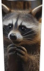 Metal Water Cup,Cute Raccoon Print Stainless Steel Thermos Cup,coffee Cup,take-on Cup,thermos Cup