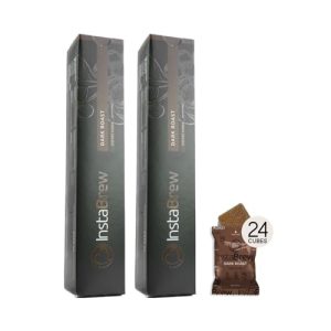 Instabrew Dark Roast Coffee Cubes - Hot or Iced, Lightly Sweetened, Individually Packaged, Convenient, On-the-Go, Sustainable Packaging (12 Count - Pack of 2)
