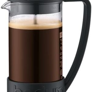 Bodum 12oz Brazil French Press Coffee Maker, High-Heat Borosilicate Glass, Black - Made in Portugal