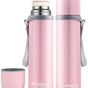 Fortyone Vacuum Cup Coffee Vacuum Bottle Coffee mugstainless steel cup Vacuum insulated cup Keep Drinks Hot or Cold(Pink)