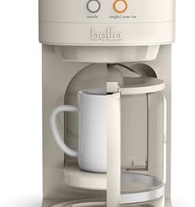 bella VersaBrew 2-in1 Coffee Maker, Fits-anywhere Kitchenware, Brew 3 Sizes Carafes & Single Serve Cups, Dishwasher Safe Reusable Filter & Filter Holder, Iced Coffee Function, 60oz Tank, Oatmilk