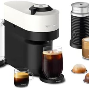 Nespresso Vertuo Pop+ Coffee and Espresso Maker by Breville with Milk Frother, Coconut White
