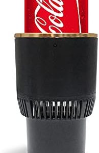 Auto Car Cup Holder Heating Cooling Drinks Smart Cooler Warmer Heater for Coffee Beverage Milk (Black with Gold)