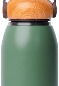 10oz Insulated Water Bottle,Stainless Steel Mini Thermos for Tea and Coffee,Cute Small Thermal Bottle with a Soft Silicone Handle,Leak Proof, Multi-Layer Vacuum Insulation (Green)