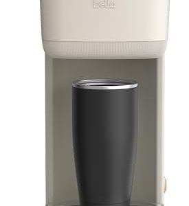BELLA Single Serve Coffee Maker, K Cup & Coffee Ground Compatible with Removable, Adjustable Drip Tray, Auto Shutoff & Reusable Dishwasher Safe Accessories, Brews 6oz to 14oz, 1000 Watt, Oatmilk