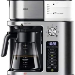 Braun MultiServe Plus 10- Cup Pod Free Drip Coffee Maker, 7 Brew Sizes/Hot & Cold Brew & Hot Water for Tea, KF9370SI