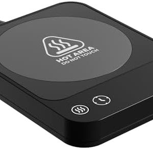 Mug Warmer, Coffee Warmer with 3 Temperature Settings, Auto Shut On/Off Coffee Mug Warmer, Coffee Cup Warmer with 2-12H Timer, Coffee Warmer for Desk/Home/Office, Cup Warmer for Milk/Coffee/Tea, Black