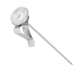 Coffee Thermometer with Large Round Dial, Adjustable Clip for Making Coffee, Milk, Candy, Barbecue and Other Foods, Fast Reading, High Accuracy, (Long Type)