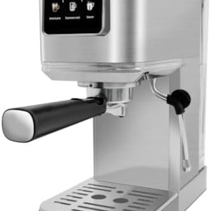 Espresso Machine 20 Bar, Touch Screen Espresso Maker with Americano, Coffee Machine with Steam Milk Frother, Stainless Steel Cappuccino Latte Machine for Cold Brew Home Gifts, Black