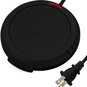 Large Candle Warmer Plate Safely Releases Scents Without a Flame - Used as Candle Jar Warmer, Coffee Warmer, Mug Warmer, Cup Warmer, Tea Warmer Desk in Your Home & Office, 1 Pack, Black