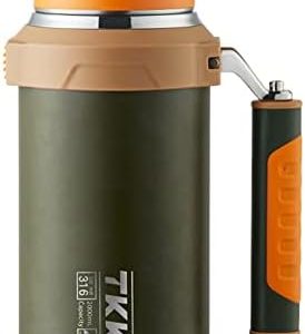 Large Coffee Thermos for Hot Drinks Stainless Steel Thermos 2QT 64oz Vacuum Insulated Bottle With Cup Handle Keeps Liquids Hot And Cold For Up To 24 For Outdoor Gathering Camping