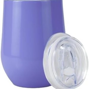 Insulated Coffee Mug with Lid, Double Wall Stainless Steel Vacuum Insulated Tumbler Cup, Travel Coffee Cup Thermal Cup for Home and Office(Purple,12oz)