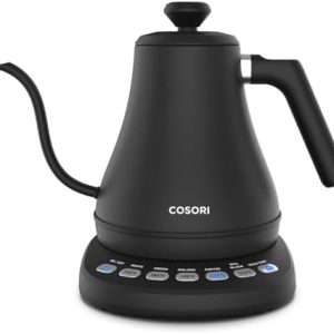 COSORI Electric Gooseneck Kettle with 5 Temperature Control Presets, Pour Over Kettle for Coffee & Tea, Hot Water Boiler, 100% Stainless Steel Inner Lid & Bottom, 1200W/0.8L