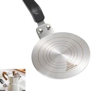 Heat Diffuser Plate,13cm Stainless Steel Gas Stove Diffuser Plate, Cooktop Heat Diffuser Cooking Induction Adapter for Moka Pot, Coffee Cookware (5 inch)