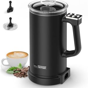 Milk Frother and Steamer 4 in 1, Electric Coffee Frother Automatic Milk Frothers, Coffee Heater Milk Warmer and Cold Foamer Frother with Temperature Control for Latte, Cappuccino, Macchiato