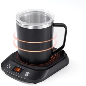 Tijidi Coffee Mug Warmer for Desk, Coffee Cup Warmer for Home and Office with Coffee Warmer with Auto Shut Off Temperature 1-12 Hour Timer, Gifts for Women and Men