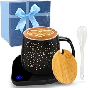 【2024 Upgraded】 Coffee Warmer with Mug Set/Coffee Cup with Warmer/Coffee Mug Warmer with 2 Temperature/Coffee Cup Warmer for Desk/Gifts for Father's Day/Mother's Day/Women/Men/Friend