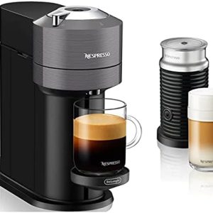 Nespresso Vertuo Next Coffee and Espresso Machine by De'Longhi with Milk Frother, 8 ounces, Dark Grey