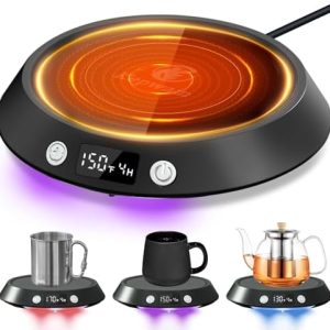 Coffee Mug Warmer - 55W Electric Coffee Warmer for Desk 3 Temp Settings & 2-9 Timer Smart Cup Warmer for Desk Candle Warmer Plate with LED Lights Beverage Tea Milk Warmer for Home & Office