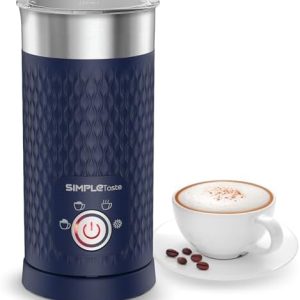 SIMPLETASTE Milk Frother, 4-in-1 Electric Milk Steamer, Automatic Warm and Cold Foam Maker and Milk Warmer for Latte, Cappuccinos, Macchiato