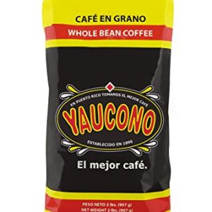 Yaucono Whole Bean Coffee in Bag, Medium Roast, Fresh From Puerto Rico, 2 Pound (Pack of 1)