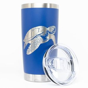 Sea Turtle Mug, Turtle Coffee Mug Travel Tumbler, 20 0z Royal Blue Tumbler for Men