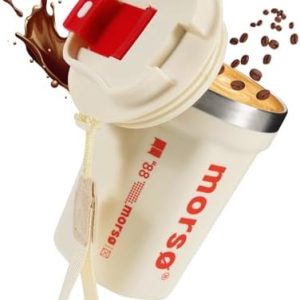 13 ounce insulated travel coffee cup, double-layer insulated coffee cup, leak proof, camping friendly, stainless steel coffee bucket, reusable, hot and cold beverage insulated cup with lid