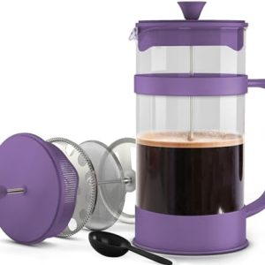 Utopia Kitchen 34 Ounce 1 Liter French Press Coffee Maker, Tea Maker, Travel Coffee Presses, Heat Resistant Thickened Borosilicate Coffee Pot for Camping Travel Gifts, Plum Pack of 1