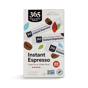 365 by Whole Foods Market, Instant Espresso, Dark Roast, 25 Single Serve Coffee Sticks, 2.65 Ounces