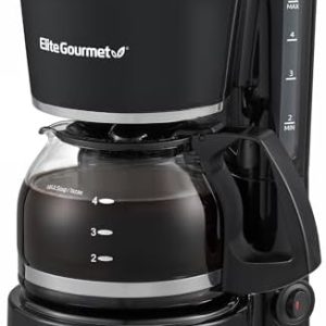 Elite Gourmet EHC-5055 Automatic 5-Cup Brew & Drip Coffee Maker with Pause N Serve Reusable Filter, On/Off Switch, Water Level Indicator