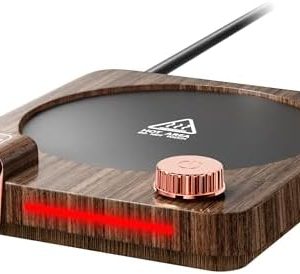 Mug Warmer, 40W Coffee Mug Warmer for Desk with Temperature Display, 1-12Hrs Auto Off/ON, Smart Coffee Cup Warmer with Anti-Scalding Silicone, Beverage Warmer for Coffee, Milk, Tea, Candle (Wood)