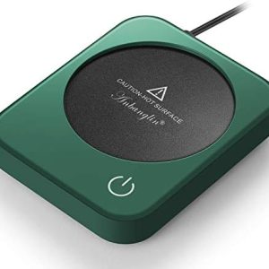 Mug Warmer for Desk, Coffee Mug Warmer with Auto Shut Off, Coffee Warmer for Coffee Milk Tea, Candle Wax Cup Warmer Heating Plate (Green-NO Mug)