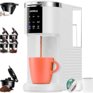 3 in 1 Single Serve Coffee Maker for K Cup Pods & Ground Coffee & Teas, 6 to 14oz Brew Sizes with 40oz Removable Water Reservoir, Self-cleaning Function, White