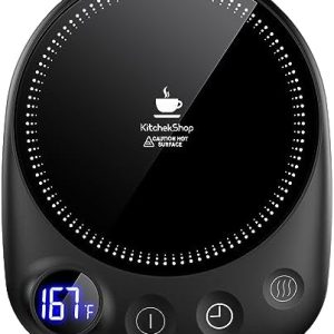 Coffee Mug Warmer - Fastest Heating & Highest Temperature, Coffee Cup Warmer for Desk Auto Shut Off, 4 Temp Settings & 1-12H Timer, Smart Electric Beverage Warmer for Coffee, Tea, Water