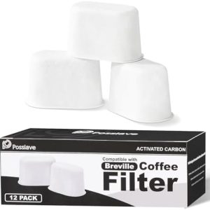 12-Pack Charcoal Water Filters Compatible with Breville BWF100 Machines, Breville Espresso Machine Water Filter Replacement