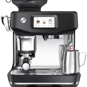 Breville the Barista Touch Impress Espresso Machine with Grinder & Auto Milk Frother, Espresso Maker with Assisted Tamping & Touchscreen, Cappuccino & Latte Machine for Home, BES881BTR, Black Truffle