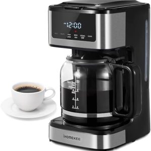 Programmable Drip Coffee Maker 12 Cup, Coffee Machine with Iced Coffee Function, Touch Screen, Regular & Strong Brew, Coffee Pot for Home and Office, Auto Shut-Off Function